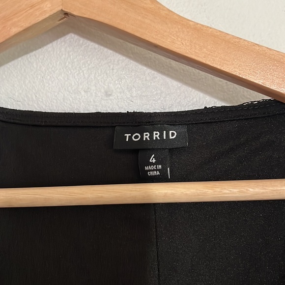 Torrid Plus Size Black Lace Wrap Dress - Picture 3 of 5